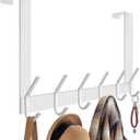 DOKU Over The Door Hook, Heavy Duty Over Door Hanger Holder for Coat Robe Hat Clothe Towels Hanging, Bathroom Organizer Towel Rack 12 Hooks, White