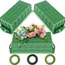 Floral Foam Cage, 3 Pack Floral Foam Blocks for Fresh Flower, Flower Holder with Floral Foam, Cage Bowl Flower Foam for Artificial Flower Arrangement, and Wedding Holiday Decorations