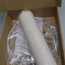 Tall Drum Lamp Shade for Table Lamps, Floor Lamp, Cloth Lampshade 10" Top X 10" Bottom X 13" High, Beige Large Line Fabric, Easy Assembly