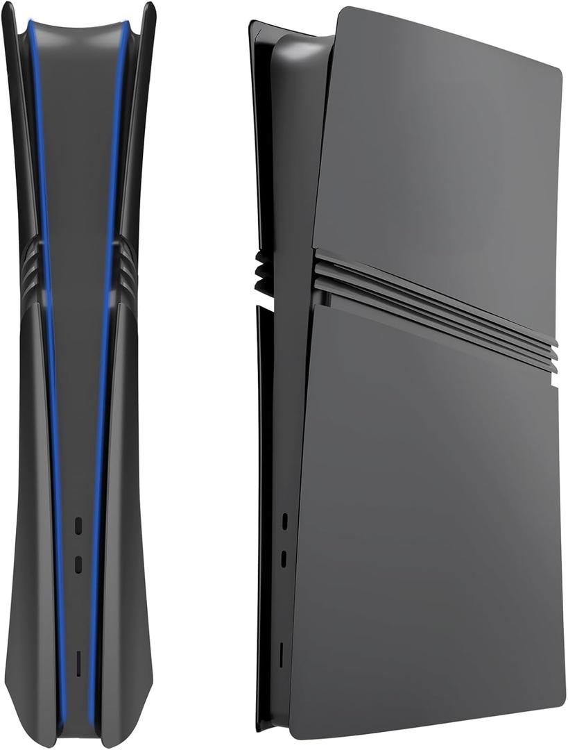 Pro Face Plates for PS5 Pro Digital Edition, KANNGENN Replacement Shell Cover Panel Accessories Compatible with PlayStation 5 Pro Console Faceplate Skin (Black)