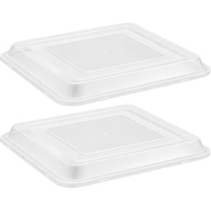 E-Far Rectangle Bakeware Lid, 2-Pack Plastic Food Storage Replacement Cover Set, Fits for E-far 12⅓ x 9¾ x 2 Inch Sheet Cake Baking Pan