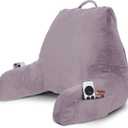 Nestl Reading Pillow with Shredded Memory Foam, Designed for Sitting Up in Bed and Couch, Back and Arms Adjustable Support for Adult & Teens Backrest Pillows for Reading, Washable Cover, Dusty Purple