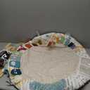 Blissful Diary Baby Play Gym & Activity Mat, 5 Developmental Zones Wooden Tummy Time Mat with 5 Detachable Sensory Toys for Motor Skills & Sensory Development, Baby Essentials Shower Gift (Gray Round)