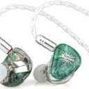 Linsoul Kiwi Ears Orchestra Lite Performance Custom 8BA in-Ear Monitor IEM with Detachable 4-core 7N Oxygen-Free Copper OFC Cable, Handcrafts Faceplate for Audiophile Studio Musician (Green)
