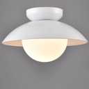 CLAXY Nautical Modern Ceiling Light Flush Mount White Dome Ceiling Light Fixture with Milky White Globe for Bedroom Hallway Entryway Kitchen