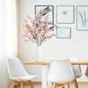 Sggvecsy Artificial Cherry Blossom Flowers 4 Pcs Faux Cherry Blossom Stems Faux Silk Cherry Blossom Branches 41 Fake Flowers Long Stems for Vase Arrangements Home Wedding Table Decor (Pink)