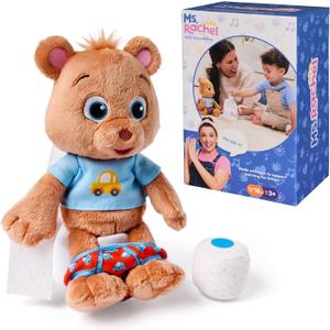 Ms. Rachel Potty Time with Bean, 11 Plush Teddy Bear with Play Toilet & Accessories, Toddler Toys for Girls & Boys for Ages 18 Months to 3+