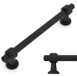 Amerdeco 10 Pack Matte Black Cabinet Pulls 5 Inch(128mm) Hole Center Drawer Pulls Cabinet Hardware Kitchen Cabinet Handles for Bathroom Dresser Pulls ZH0069