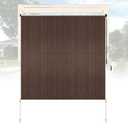 Outdoor Roller Shades for Patio, Cordless Exterior Roll Up Blinds for Porch Gazebo Pergola Backyard Deck Balcony, Privacy Screen Protection UV Sun Blocking Fade-Resistant 5ft Wide x 6 H Brown