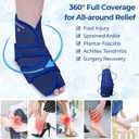 KingPavonini Ankle Foot Ice Pack Wrap for Sprained Ankle and Surgery Recovery, Reusable Gel Ice Packs for Feet Injuries, Plantar Fasciitis, Achilles Tendonitis, Standard Size(1 Wrap+4 Gel Packs)