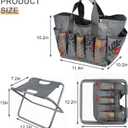 MDSTOP Folding Gardening Stool with Detachable Storage Tote Bag, Gardening Tools Set Organizer for Fishing Outdoor Sports Hiking Camping Garden, Gardening Gifts for Mom/Dad, Without Tools (Aluminum)