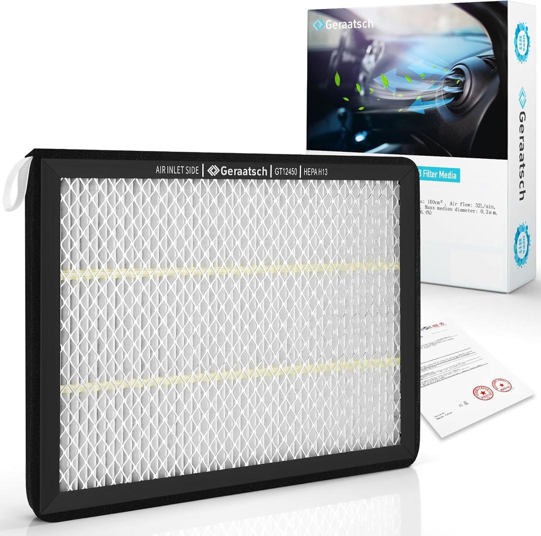 HEPA Cabin Air Filter with Activated Carbon Bean, Tested 99.95% Filtration, Zero deformation, CF12450 for JEEP Gladiator (2020-2025), JEEP Wrangler (2018-2025), NOT for Diesel Engines
