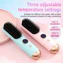 2026 Hair Straightener Brush, Cordless Hair Straightener Brush for Short Hair, Mini Portable Straightening Hair Comb Brush with 9 Temps Fast Heating for Women, Travel Size Hair Styling Tool (Pink)