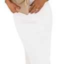 PRETTYGARDEN Women's Summer Bodycon Maxi Tube Dress Ribbed Strapless Side Slit Long Going Out Casual Elegant Party Dresses (White, XS)