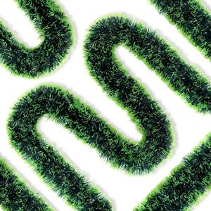 50 Ft Christmas Tree Frost Tip Glitter Tinsel Garland Snowy Metallic Hoilday Streamers Christmas Tree Wreath Shiny Decoration for Xmas Party Indoor Outdoor Home Hanging Decor (Deep Green)