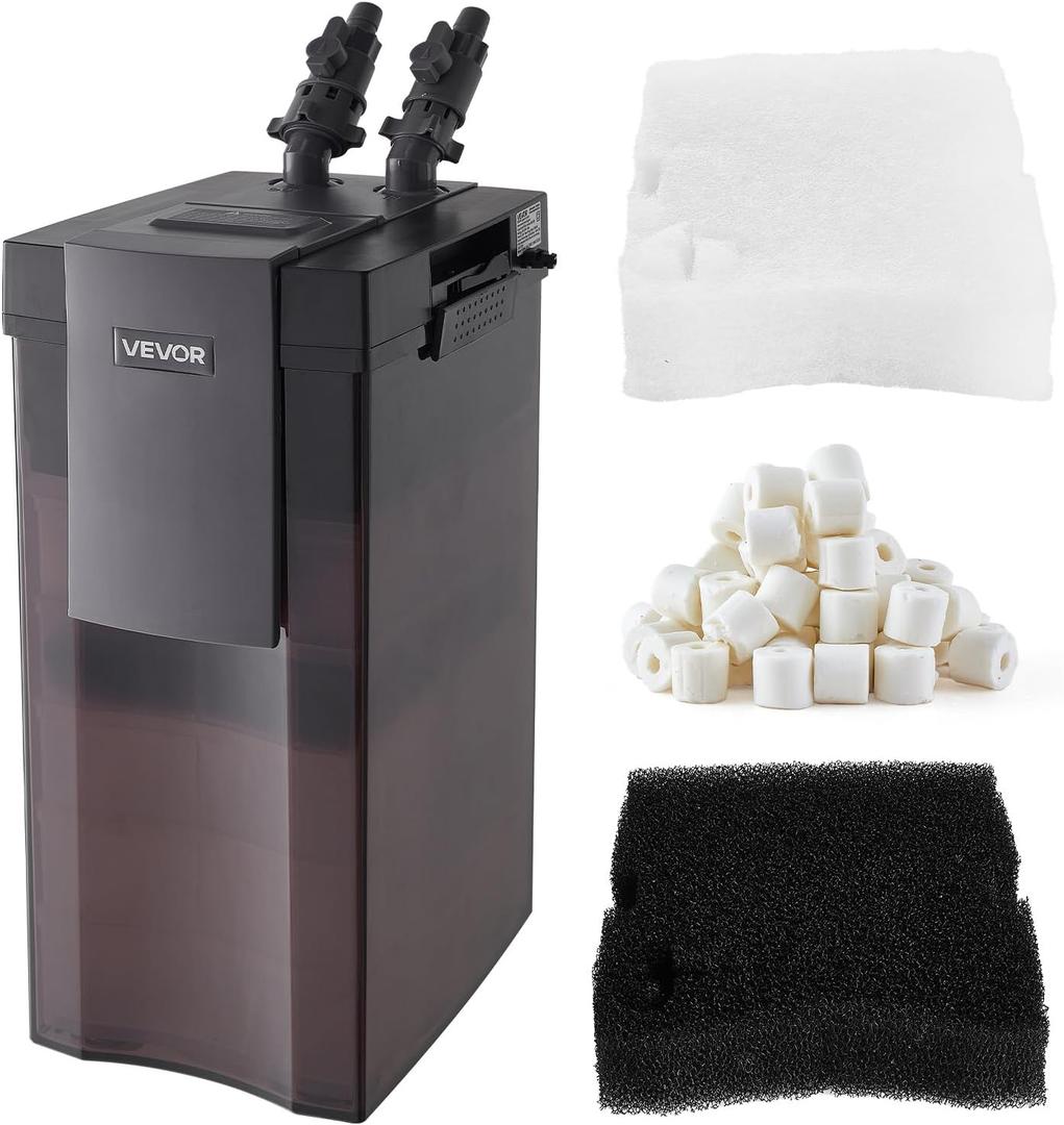 VEVOR 528GPH Canister Filter, 5-Stage External Aquarium Filter with Powerful Pump, Water Circulation Cleaning Machine with Media for Large Fish Tanks and Aquariums Up to 150 Gallons, for Freshwater