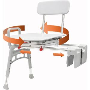 Eagle Health Supplies Tub-Mount Swivel Transfer Bench, Weight Capacity 350 LBs, for Safety Shower, for Elderly & Disabled (78768)