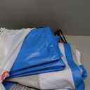 QPAU Inflatable Toddler Travel Bed with 3-Sided Safety Bumpers, Extra Large Kids Air Mattress, Includes Detachable Mattress, Portable for Camping, Travel, Home Use (Blue), 
66.9"L x 47.2"W x 13.3"Th