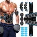 Fitness Belt Abs Stimulator Muscle Training Fitness Workout Equipment Ab Core Toner Belt for Abdominal/Arm/Leg for Home Use (Blue)
