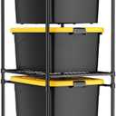 WORKPRO 5-Tier Tote Storage Rack, Heavy-Duty 27 Gallon Tote Storage Rack, 525 LBS Storage Bin Rack for Garage, Pantry, Kitchen, or Basement, Black, 30.5"x22.5"x69", 1 Pack