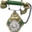 Amosfun Retro Rotary Dial Desk Telephone Resin Vintage Rotary Dial Landline Phones Home Office Decoration Supply