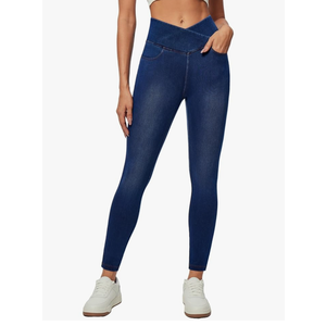 IUGA Stretchy High Waisted Jeans for Women Jeggings Tummy Control Skinny Pull on Jeans with Pockets Trendy S