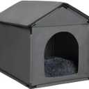 Small Dog House Soft Indoor with Internal Size 22x20x18in for Beagle French Bulldog Welsh Corgi, Small Pet House with Soft Cushion, Oxford Fabric, 24x22x24in, Gray