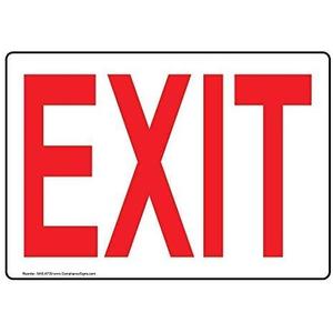 Lilyanaen New Metal Sign Aluminum Sign Glow in Dark Exit for Outdoor & Indoor 12" x 8"