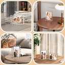 Egofine 4x6 Acrylic Picture Frame 1 Pack, 20mm Thick Magnetic Picture Frame, Double Sided Magnet Frame, Clear Photo Scalloped Frame, Free Standing Desktop Display