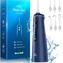 Water Flosser for Teeth, Cordless Oral Irrigator Portable Dental Cleaner Picks with 8 DIY Modes 7 Jets 300ml Tank Braces Flossers Rechargeable (Blue)