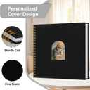 Linen Cover Scrapbook Album, 10 x 10 Inches, Photo Album Features A Hardcover Design with White Inner Pages, Perfect for Travel, Weddings, And Mother's Day (40 Sheets/80 Pages) Black