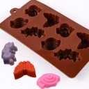 3 x Silicone Molds Non-stick Chocolate Candy Mold,Soap Molds,Silicone Baking mold Making Kit, Set of 3 Forest Theme with Different Shapes Animals,Lovely & Fun for Kids