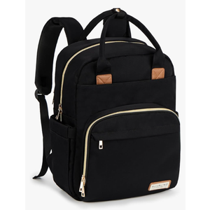 RUVALINO Diaper Bag Backpack, Multifunction Travel Pack Maternity Baby Changing Bags, Large Capacity, Waterproof, Deep Black, Polyester