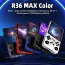 R36MAX Retro Gaming Console, Retro Handheld Games Console with 64GB TF Card, Portable Hand Held Open Source Linux System, 4.0 inch IPS HD Screen Video Game Consoles, 4000mAh Battery (Black)