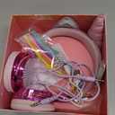 TCJJ Sparkly Unicorn Headphones for Girls, 85dB Safe Volume Limit, Wireless & 3.5mm Wired Headset with Mic, Adjustable Headband, Fast Charging, Foldable,for School, Tablet, Travel, Airplane