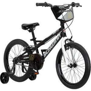 Schwinn Elm and Koen Bike or Balance Bike, 12-20 Inch Bike for Kids Ages 2-13, Black, Blue, Red, Teal, Pink or Purple, SmartStart Ergonomic Design, Adjustable Seat Grows with Child, Training Bicycle (Number Plate/18-Inch Wheels)