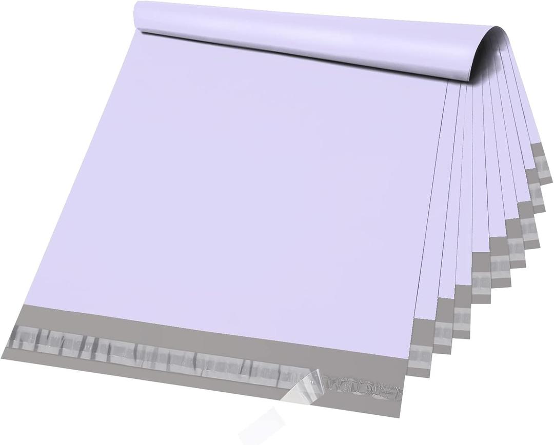 Metronic Large Poly Mailers 14.5x19 50PC, Waterproof Shipping Bags for Clothing, Tear-resistant Mailers Poly Bags for Small Business Suppliers, Strong Ahensive Self Seal Mailing Bags in Lilac Purple