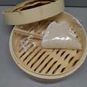 Handmade Steam Basket Bamboo Steamer 10 Inch, 2 Tiers Chinese Food Bamboo Steamers for Cooking, Steam Baskets Dumplings Vegetables Chicken Fish Rice, Reusable 2 Gauze Liners and Chopsticks