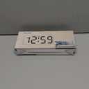 Peakeep Small Digital Alarm Clock Plug in for Bedrooms Bedside, Tiny Electric Clock Large Big Numbers Display Battery Backup for Desk Table, 6 Dimmers, 5 Adjustable Alarm Volume (White)