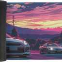 Large Mouse Pad Anime JDM Car R35 R34 Mount Fuji Desk Mat Computer Accessories Gaming Office Organizers Supplies Decor Essentials Keyboard Pads for Desk Rubber 30x60cm