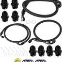 10AN Upgraded Transmission Cooler Line Kit Nylon and Stainless Steel Braided Cooling Hose Fitting Kit Compatible with Chevrolet/GMC 6.6L Duramax (LLY/LBZ/LMM) 2006-2010 Anodized