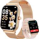 Smart Watch for Women Men, Fitness Tracker Watch for Android Phones iPhone Compatible, 1.85" Smart Watches for Women Men, 110+ Sport Modes Smartwatch (2 Strap)