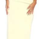 Women's Lace Splicing Cutout Maxi Dress Square Neck Sleeveless Bodycon Long Dress with Sheer Corset (Medium, Lemon)