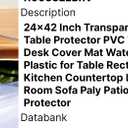 24x42 Inch Transparent Plastic Table Protector PVC Tablecloths Desk Cover Mat Waterproof Plastic for Table Rectangle Vinyl Kitchen Countertop Living Dining Room Sofa Paly Patio Table Cover Protector