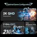KTC 27 Inch 1440P 200Hz White Gaming Monitor, OC 210Hz, H27T6