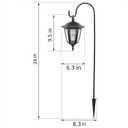 MAGGIFT 34 Inch Hanging Solar Lights, Decorative Garden Lanterns with 2 Shepherd Hooks, Solar Powered Coach Lights, Warm White LED Outdoor Lighting for Landscape, Yard, Pathway and Patio, 2 Pack
