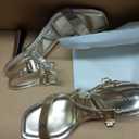 Karl Lagerfeld Paris Women's Cybil Evening Ankle Strap Dress Heel Heeled Sandal, Champagne, 9