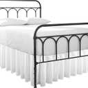 Ruffled Bed Skirt with Split Corners-Dust Ruffle - 16" Drop 100% Microfiber Soft,Sheen & Luxurious Look - Bed Skirts (White -King)