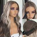 Wear and Go Glueless Pre Cut Lace Wigs for Beginner Highlight Blonde mix Brown Body Wave Synthetic Lace Front Wig for Women Pre Plucked Hairline 20inches 3 Seconds to Wear Daily Use