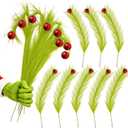 2 x Artmag 8 Pcs Christmas Tree Topper, 17 Inch Red Green Artificial Green Stems Tree Picks Ornaments with Red Ball for Christmas Holiday Fireplace Wreath Decorations